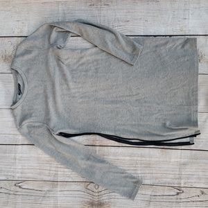 Grey Long Sleeve Sweater w/black zipper on side
